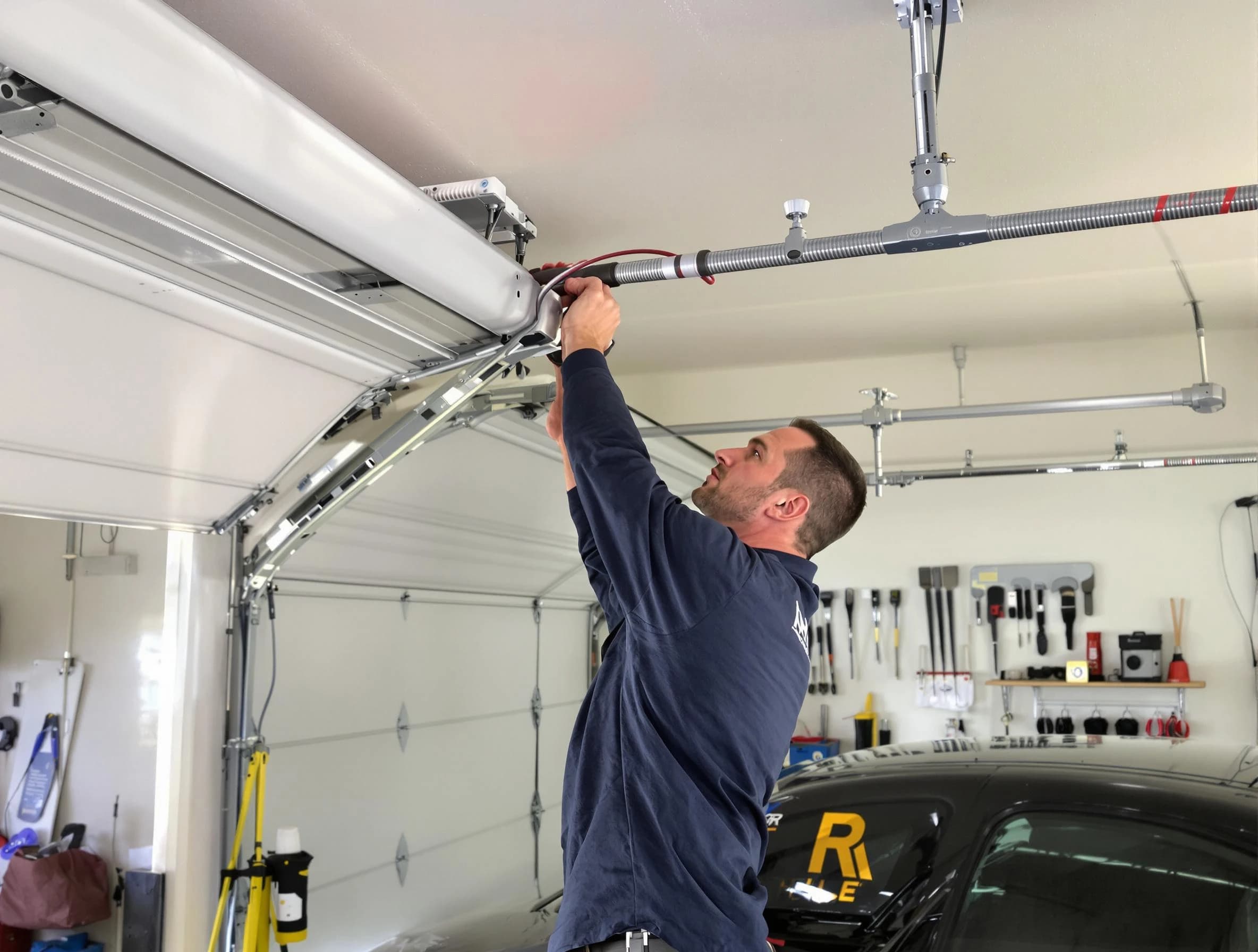 Linden Garage Door Repair technician performing garage door cable repair in Linden