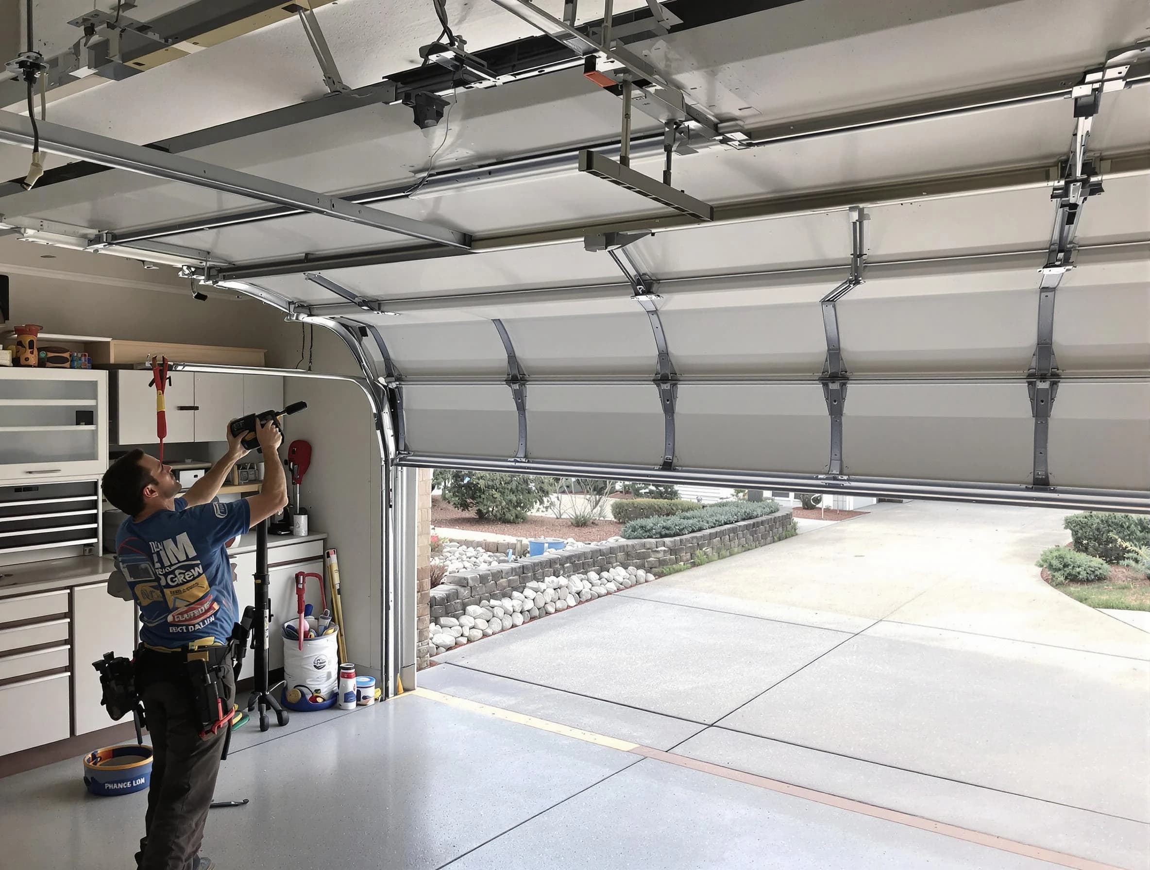 Garage door track repair service by Linden Garage Door Repair in Linden
