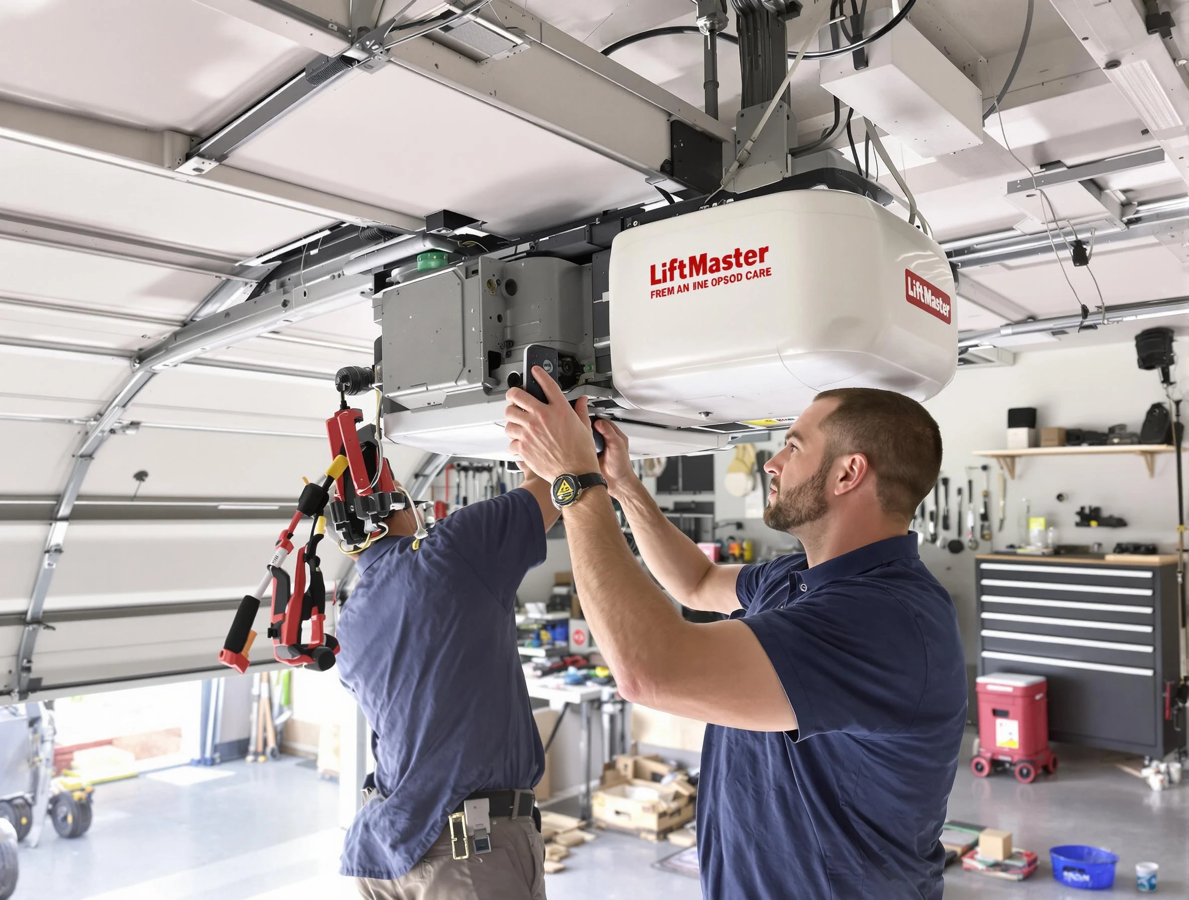Linden Garage Door Repair technician performing advanced diagnostics on garage opener in Linden