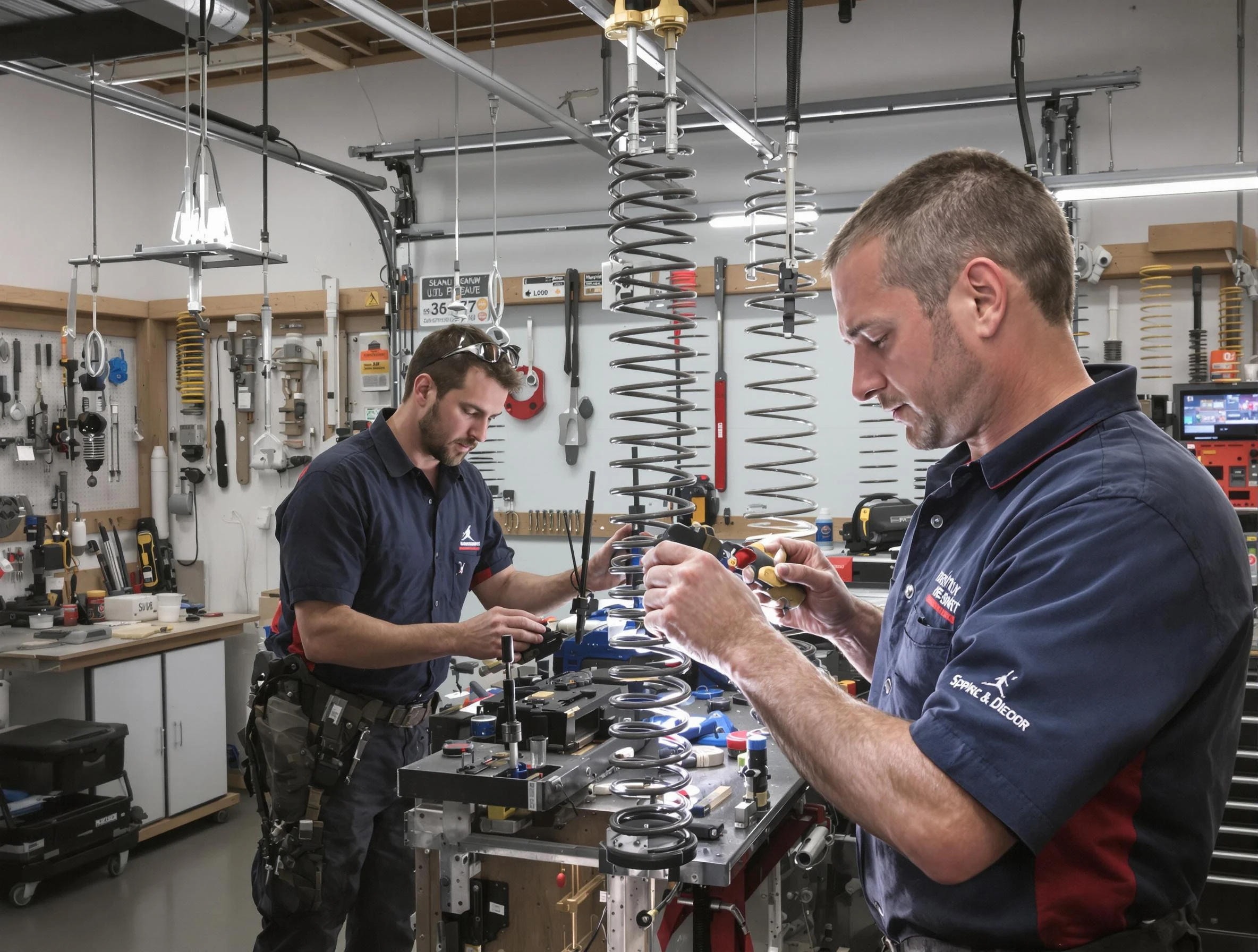 Garage door spring repair service by Linden Garage Door Repair in Linden